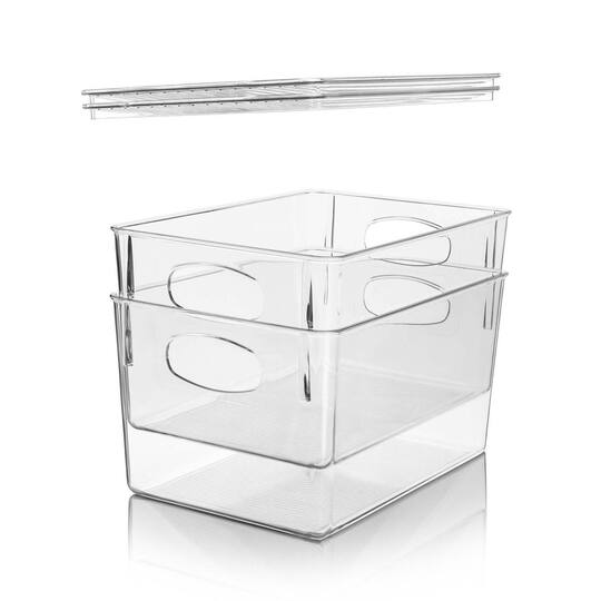 Sorbus Clear Storage Bins with Lids, 2ct.